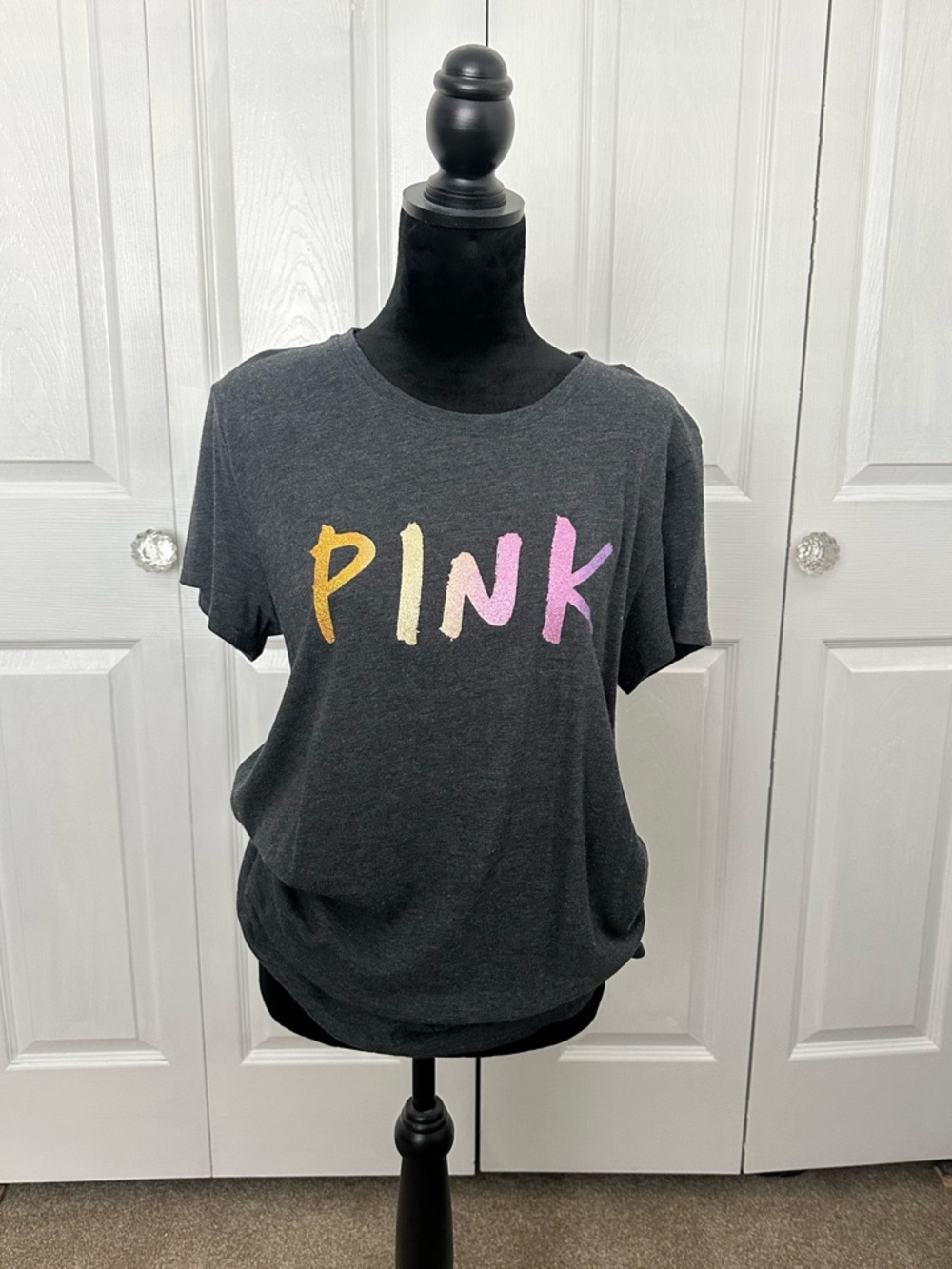 PINK Victoria's Secret Charcoal Graphic Tee